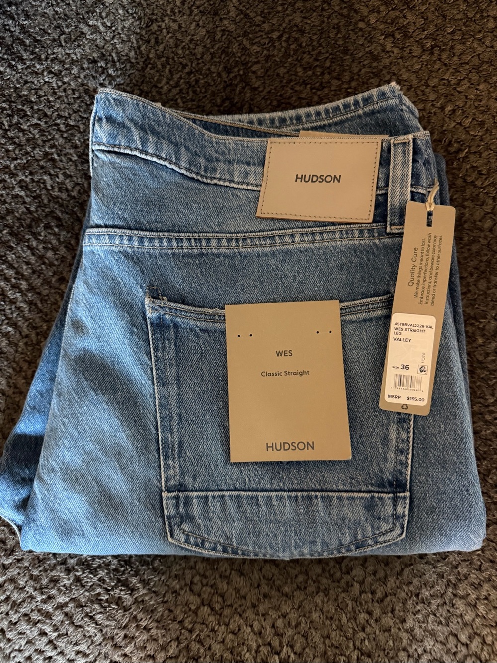 Hudson Jeans Wes Classic Straight Men’s Jeans - Light Blue Denim